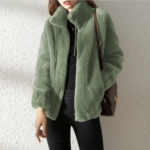 Stand-collar Double-faced Fleece Jacket